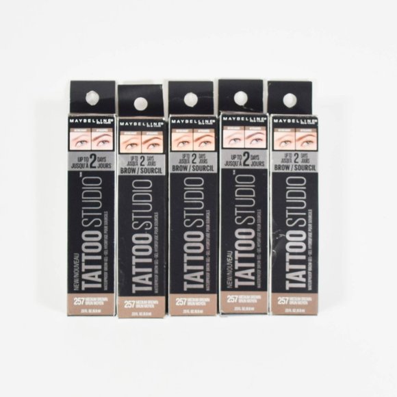 Maybelline Other - 5 Maybelline Tattoo Studio WATERPROOF Brow Gel #257 MEDIUM BROWN